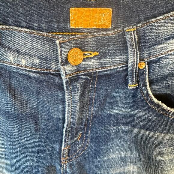 MOTHER The Ponyboy Tequila Time High-Rise Frayed Ankle Jeans Cuffed Size 29 EUC - Picture 3 of 11